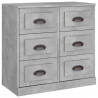 Aparador de madera contrachapada gris hormigón 70x35.5x67.5 cm 2