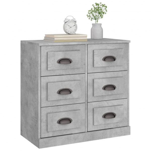 Aparador de madera contrachapada gris hormigón 70x35.5x67.5 cm M 4