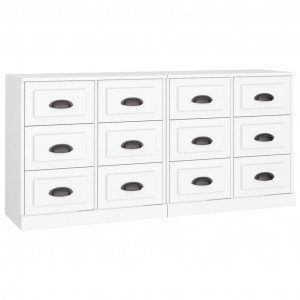 Aparadores 2 piezas madera contrachapada blanco H