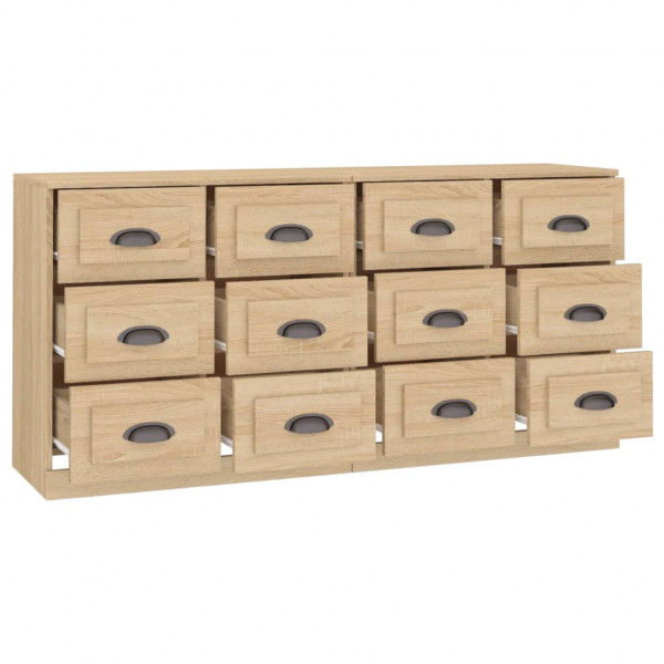 Aparadores 2 piezas madera contrachapada color roble sonoma M 5