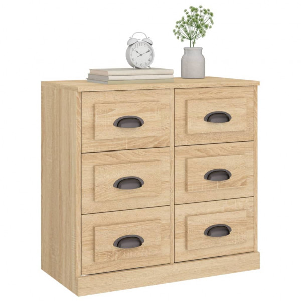 Aparador de madera contrachapada roble Sonoma 70x35.5x67.5 cm M 4