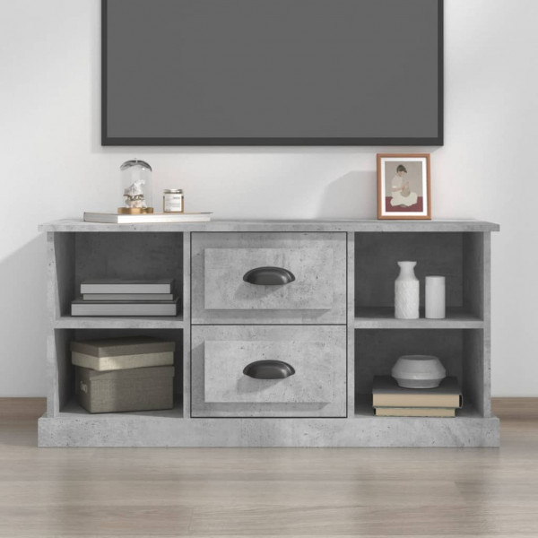 Mueble de TV madera contrachapada gris hormigón 99.5x35.5x48 cm D
