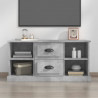 Mueble de TV madera contrachapada gris hormigón 99.5x35.5x48 cm 1