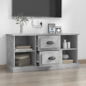 Mueble de TV madera contrachapada gris hormigón 99.5x35.5x48 cm 3