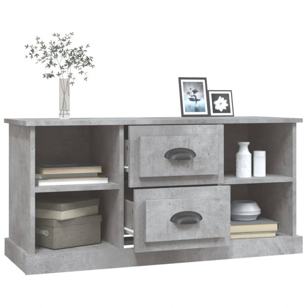 Mueble de TV madera contrachapada gris hormigón 99.5x35.5x48 cm M 5