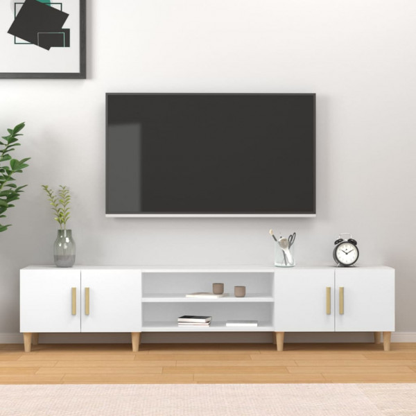 Mueble para TV madera contrachapada blanco 180x31.5x40 cm D