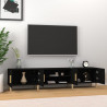 Mueble de TV madera contrachapada negro 180x31.5x40 cm 3