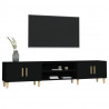 Mueble de TV madera contrachapada negro 180x31.5x40 cm 4