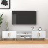 Mueble de TV madera contrachapada blanco brillo 180x31.5x40 cm 1