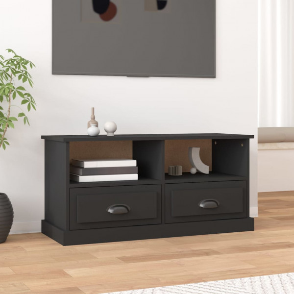 Mueble para TV madera contrachapada negro 93x35.5x45 cm D
