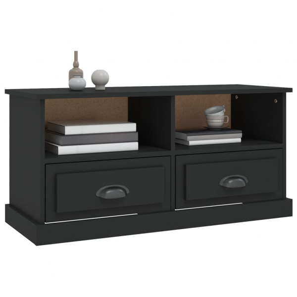 Mueble para TV madera contrachapada negro 93x35.5x45 cm M 4