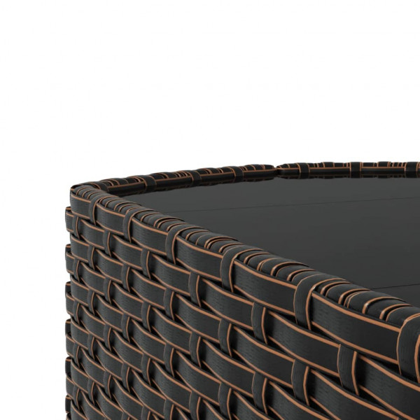 Set muebles de jardín 3 piezas y cojines ratán sintético marrón M 8