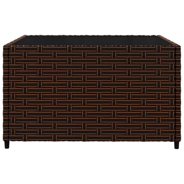 3 pcs conjunto lounge jardim c/ almofadões vime PE castanho M 8