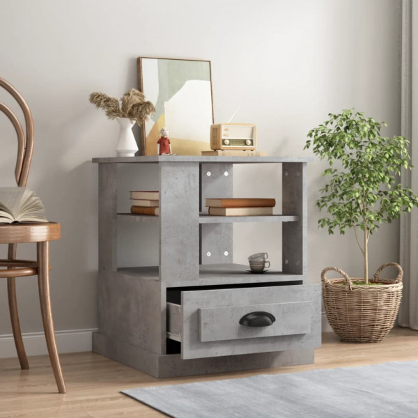 Mesa auxiliar madera contrachapada gris hormigón 50x50x60 cm M 3