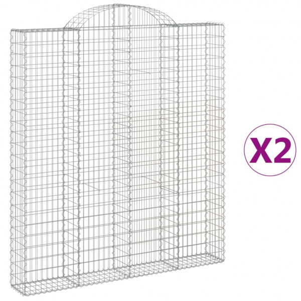Cestos gabião arqueados 2pcs 200x30x220/240cm ferro galvanizado M 2