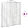 Cestos gabião arqueados 2pcs 200x30x220/240cm ferro galvanizado 2