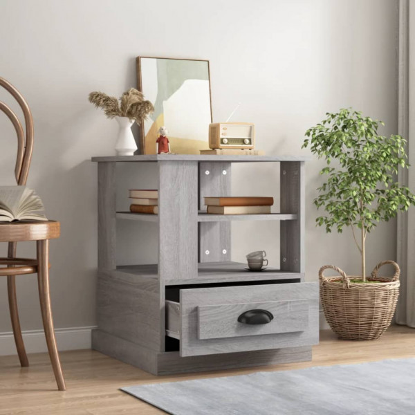 Mesa auxiliar madera contrachapada gris Sonoma 50x50x60 cm M 3