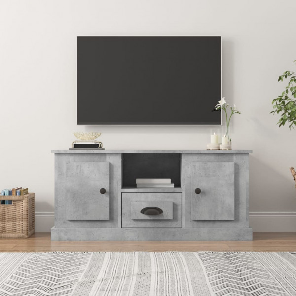 Mueble de TV madera contrachapada gris hormigón 100x35.5x45 cm D