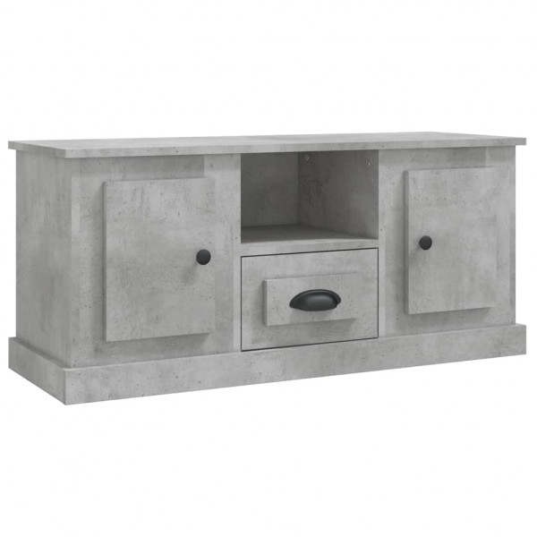 Mueble de TV madera contrachapada gris hormigón 100x35.5x45 cm M 2