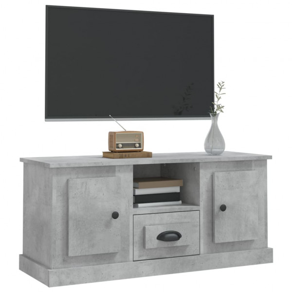 Mueble de TV madera contrachapada gris hormigón 100x35.5x45 cm M 4