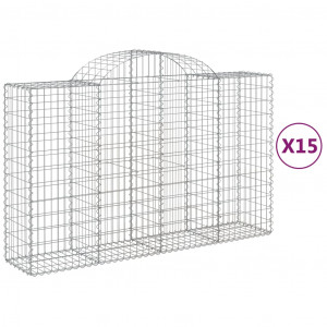 Cestos gabião arqueados 15pcs 200x50x120/140 ferro galvanizado H