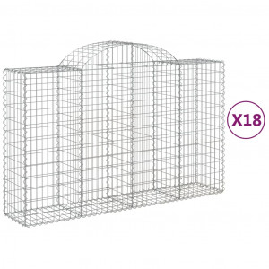 Cestos gabião arqueados 18pcs 200x50x120/140 ferro galvanizado H