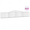 Cestas de gaviones 15 uds forma de arco hierro 400x30x60/80 cm 2