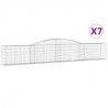 Cestos gabião arqueados 7 pcs 400x30x60/80 cm ferro galvanizado 2