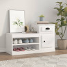 Mueble zapatero madera contrachapada blanco brillo 100x42x60 cm 1