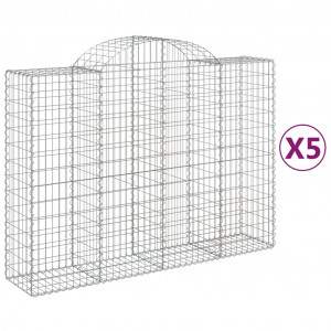 Cestos gabião arqueados 5pcs 200x50x140/160cm ferro galvanizado H