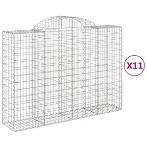 Cestos gabião arqueados 11 pcs 200x50x140/160 ferro galvanizado H