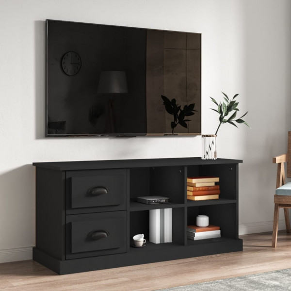 Mueble de TV madera contrachapada negro 102x35.5x47.5 cm D