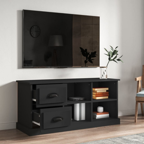 Mueble de TV madera contrachapada negro 102x35.5x47.5 cm M 3