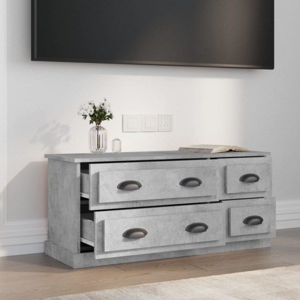 Mueble de TV madera contrachapada gris hormigón 100x35.5x45 cm M 3