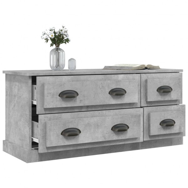 Mueble de TV madera contrachapada gris hormigón 100x35.5x45 cm M 5