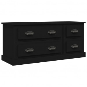 Mueble para TV madera contrachapada negro 100x35.5x45 cm H