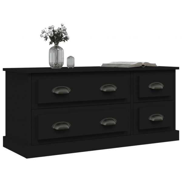 Mueble para TV madera contrachapada negro 100x35.5x45 cm M 4