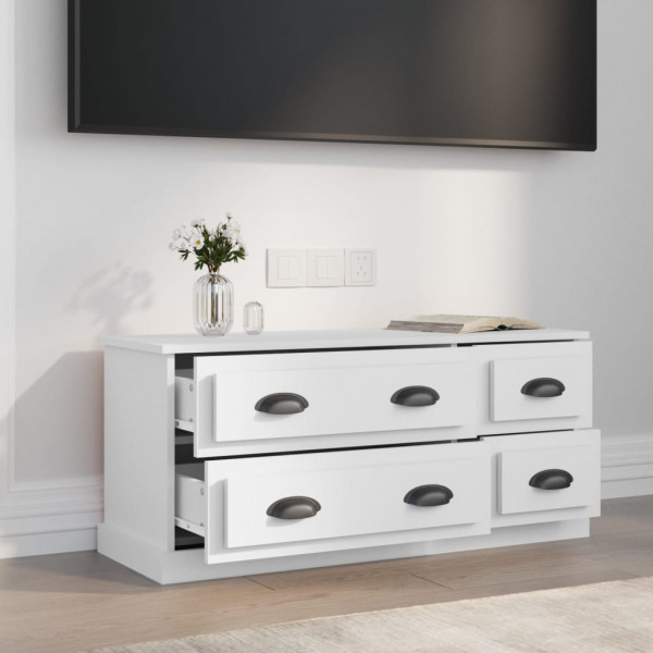 Mueble para TV madera contrachapada blanco 100x35.5x45 cm M 4