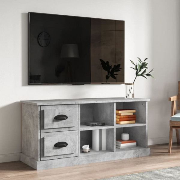 Mueble de TV madera contrachapada gris hormigón 102x35.5x47.5cm D