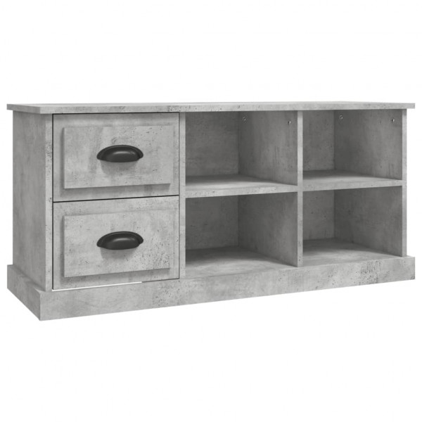 Mueble de TV madera contrachapada gris hormigón 102x35.5x47.5cm M 2
