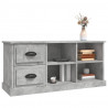 Mueble de TV madera contrachapada gris hormigón 102x35.5x47.5cm 4