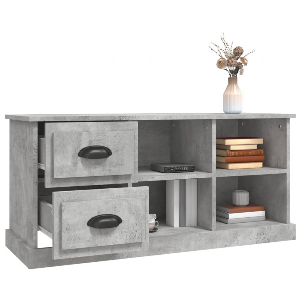 Mueble de TV madera contrachapada gris hormigón 102x35.5x47.5cm M 5