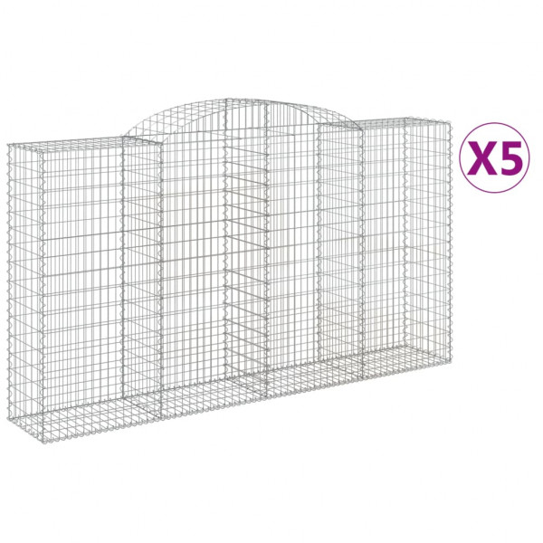 Cestos gabião arqueados 5pcs 300x50x160/180cm ferro galvanizado M 2