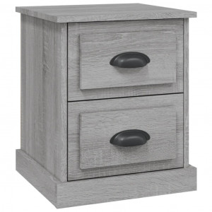 Mesita de noche madera contrachapada gris Sonoma 39x39x47.5 cm H