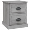 Mesita de noche madera contrachapada gris Sonoma 39x39x47.5 cm 2