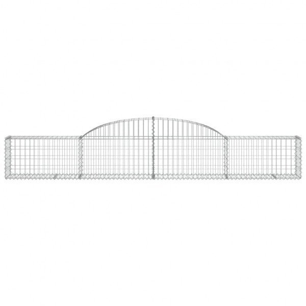 Cestas de gaviones 7 uds forma de arco hierro 300x30x40/60 cm M 4