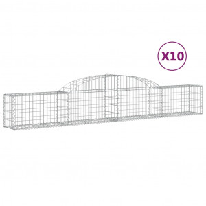 Cestos gabião arqueados 10pcs 300x30x40/60 cm ferro galvanizado H