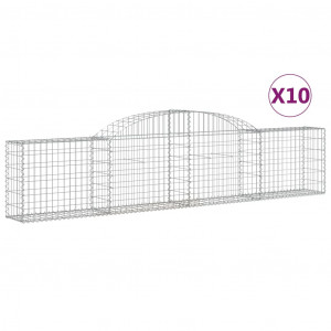 Cestos gabião arqueados 10pcs 300x30x60/80 cm ferro galvanizado H
