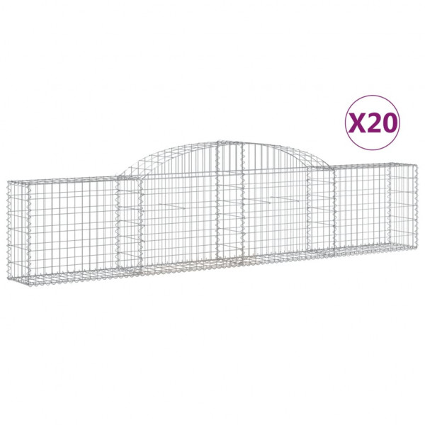 Cestos gabião arqueados 20pcs 300x30x60/80 cm ferro galvanizado M 2