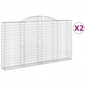 Cestos gabião arqueados 2pcs 300x30x160/180cm ferro galvanizado H